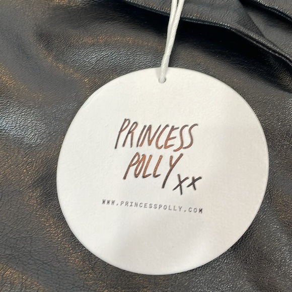 NWT Princess Polly Ellen Faux Leather Blazer Jacket Size S/M Black Tailored - Picture 5 of 10